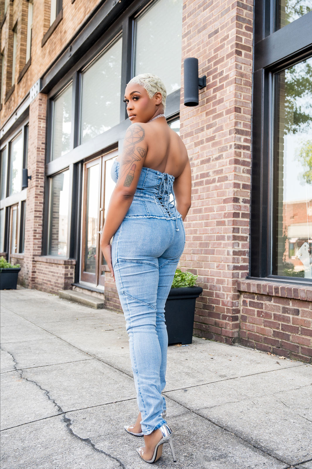 Sweetheart Denim Jumpsuit